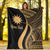 Nauru Custom Personalised Premium Blanket - Gold Polynesian Tentacle Tribal Pattern - Polynesian Pride