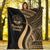 Marshall Islands Premium Blanket - Gold Polynesian Tentacle Tribal Pattern Crest - Polynesian Pride