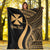 Wallis And Futuna Custom Personalised Premium Blanket - Gold Polynesian Tentacle Tribal Pattern - Polynesian Pride