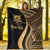 Tuvalu Custom Personalised Premium Blanket - Gold Polynesian Tentacle Tribal Pattern - Polynesian Pride