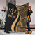 Kosrae Custom Personalised Premium Blanket - Gold Polynesian Tentacle Tribal Pattern White - Polynesian Pride