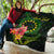 Cook Islands Polynesian Custom Personalised Quilt - Floral With Seal Flag Color - Polynesian Pride