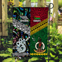 New Zealand And Vanuatu Flag Together - Paua Shell LT8 House Flag - Polynesian Pride