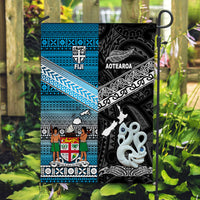 New Zealand And Fiji Flag Together - Black LT8 House Flag - Polynesian Pride