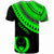 Pohnpei Custom T Shirt Ginger Lei Green Pattern - Polynesian Pride