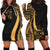 Fiji Women's Hoodie Dress - Gold Polynesian Tentacle Tribal Pattern Crest Gold - Polynesian Pride