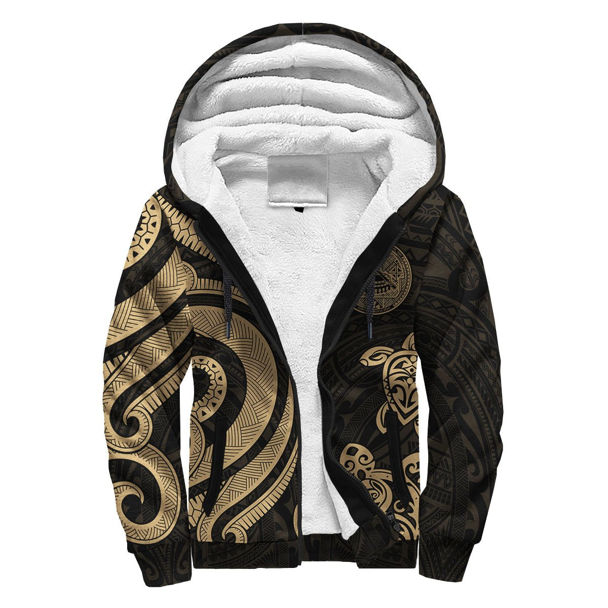 American Samoa Sherpa Hoodie - Gold Tentacle Turtle Gold - Polynesian Pride