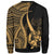 Tonga Sweatshirt - Gold Polynesian Tentacle Tribal Pattern - Polynesian Pride