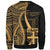 Fiji Custom Personalised Sweatshirt - Gold Polynesian Tentacle Tribal Pattern - Polynesian Pride