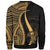 Niue Sweatshirt - Gold Polynesian Tentacle Tribal Pattern - Polynesian Pride