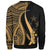 Kosrae Sweatshirt - Gold Polynesian Tentacle Tribal Pattern - Polynesian Pride