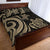 Fiji Quilt Bed Set - Gold Tentacle Turtle Crest - Polynesian Pride