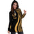 Tonga Women's Hoodie Dress - Gold Polynesian Tentacle Tribal Pattern - Polynesian Pride