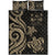 Fiji Quilt Bed Set - Gold Tentacle Turtle Crest - Polynesian Pride