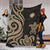 Marshall Islands Premium Blanket - Gold Tentacle Turtle Crest - Polynesian Pride