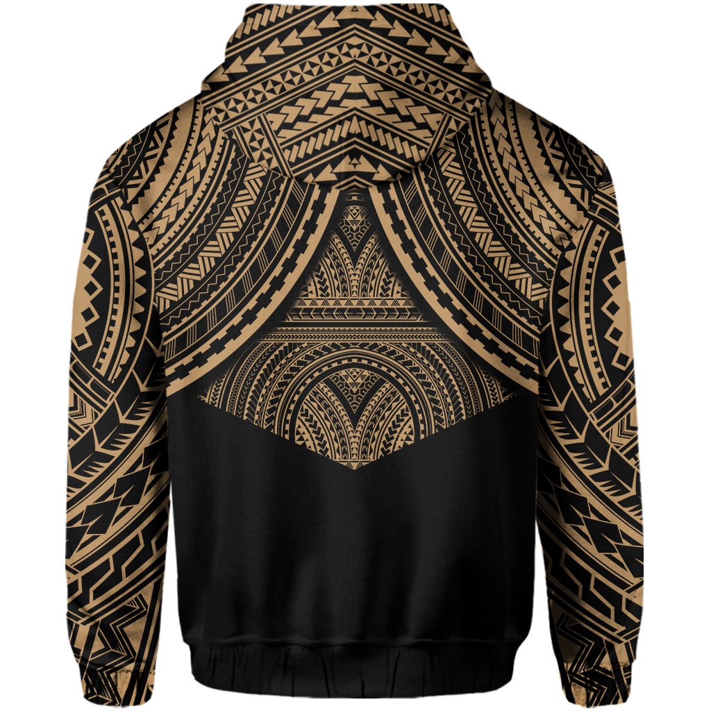 Polynesian Skull Hawaii Zip Hoodie Gold Circle Style - Polynesian Pride