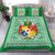 (Custom Personalised) Tonga Pattern Bedding Set Coat of Arms - Green and White LT4 Green - Polynesian Pride