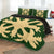 Hawaiian Royal Pattern Quilt Bed Set - Green - H1 Style - AH - Polynesian Pride