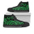 Pohnpei High Top Shoes - Green Tentacle Turtle Unisex Black - Polynesian Pride