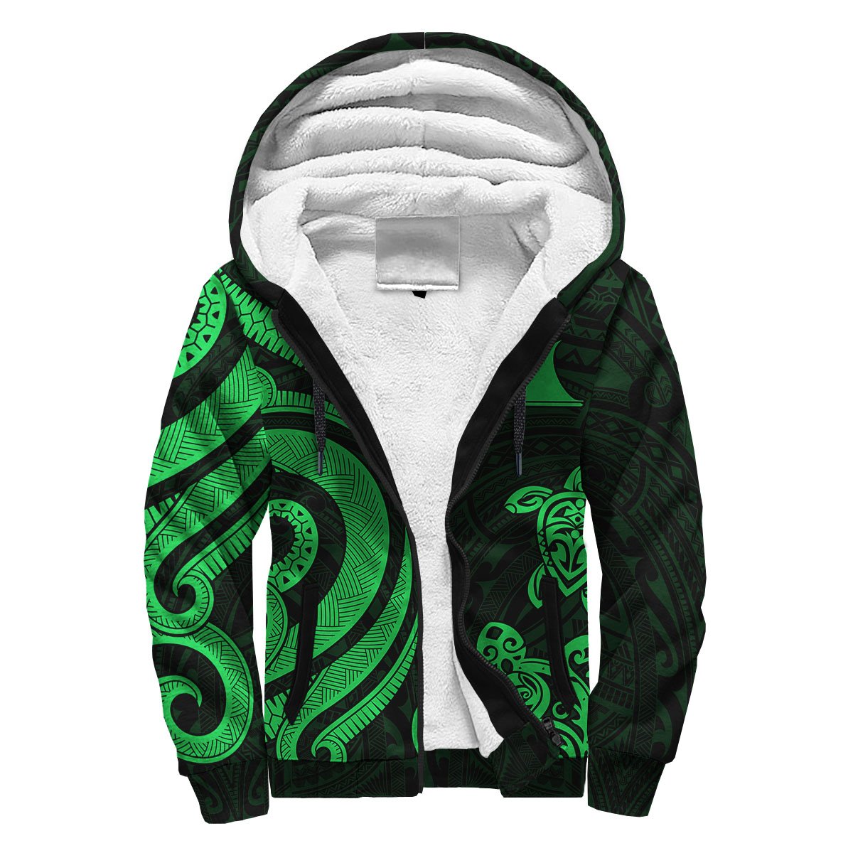 Tokelau Sherpa Hoodie - Green Tentacle Turtle Green - Polynesian Pride