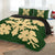 Hawaiian Royal Pattern Quilt Bed Set - Green - K1 Style - AH - Polynesian Pride