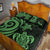 Marshall Islands Quilt Bed Set - Green Tentacle Turtle Crest - Polynesian Pride