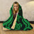 Fiji Hooded Blanket - Green Tentacle Turtle Crest - Polynesian Pride