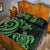 Fiji Quilt Bed Set - Green Tentacle Turtle Crest - Polynesian Pride