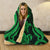 Marshall Islands Hooded Blanket - Green Tentacle Turtle Crest - Polynesian Pride