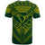 Hawaiian Kanaka Map Football Jersey T Shirt Green and Yellow Roger Style - Polynesian Pride