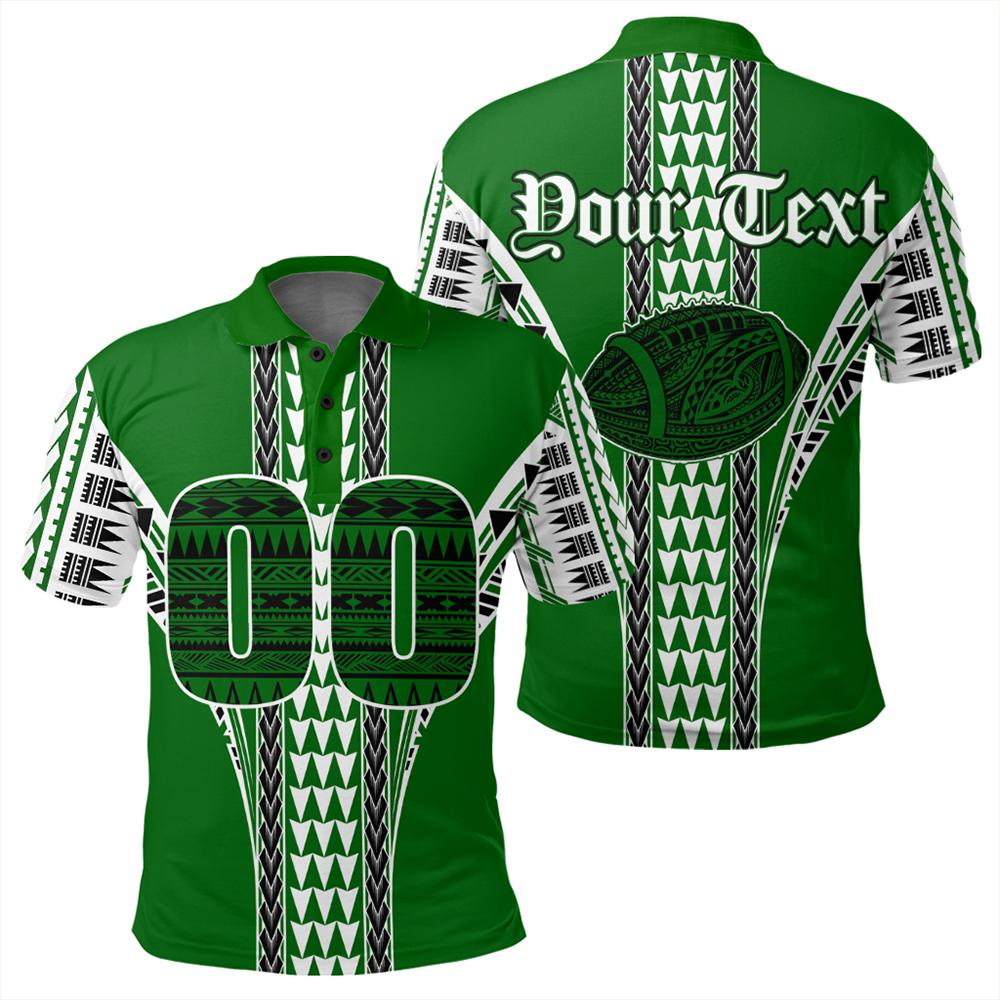 Custom Hawaii Polo Shirt Green Football Polo Shirt Unisex Green - Polynesian Pride