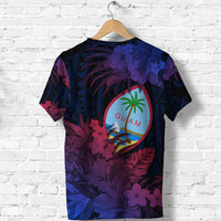 Guam Polynesian T Shirt Tropical Flowers Gradient Vibes LT8 - Polynesian Pride