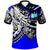 Guam Polo Shirt Tribal Jungle Blue Pattern Unisex Blue - Polynesian Pride