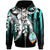 Guam Zip Hoodie Cyan Vertical Stripes Style Unisex Cyan - Polynesian Pride