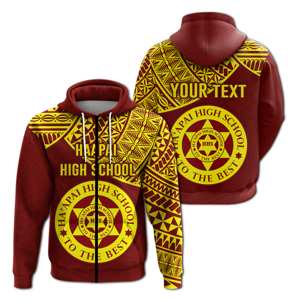 Custom Haapai High School Zip Hoodie Maroon and Gold LT4 Unisex Maroon - Polynesian Pride