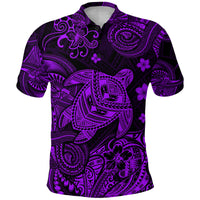 Hawaii Turtle Polynesian Polo Shirt Plumeria Flower Unique Style Purple LT8 Purple - Polynesian Pride