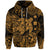 Hawaii Turtle Polynesian Zip Hoodie Plumeria Flower Unique Style Gold LT8 - Polynesian Pride