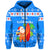 Hawaii Christmas Zip Hoodie Santa Claus Surfing Simple Style Blue LT8 - Polynesian Pride