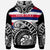 Hawaii Custom Zip Hoodie Ethnic Style With Round Black White Pattern - Polynesian Pride