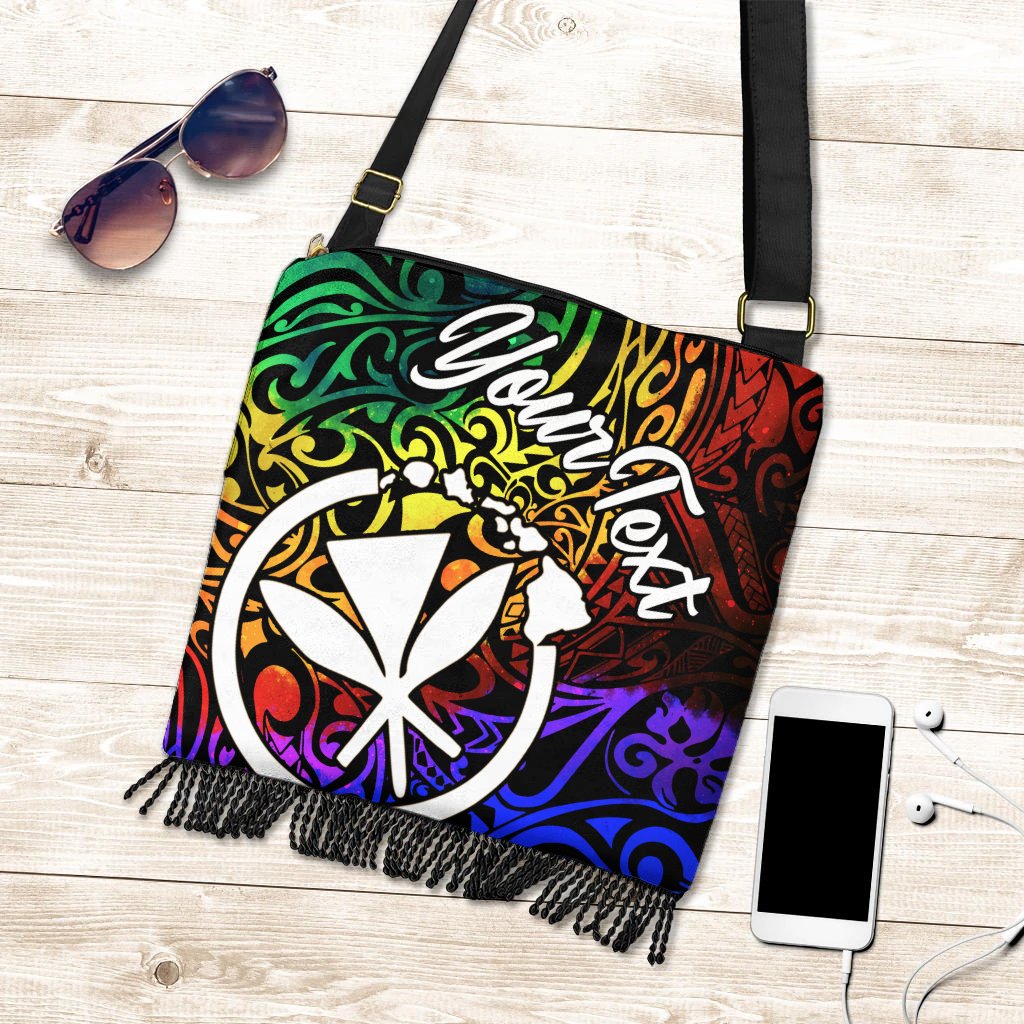 Hawaii Custom Personalised Boho Handbag - Rainbow Polynesian Pattern One Style One Size Rainbow - Polynesian Pride