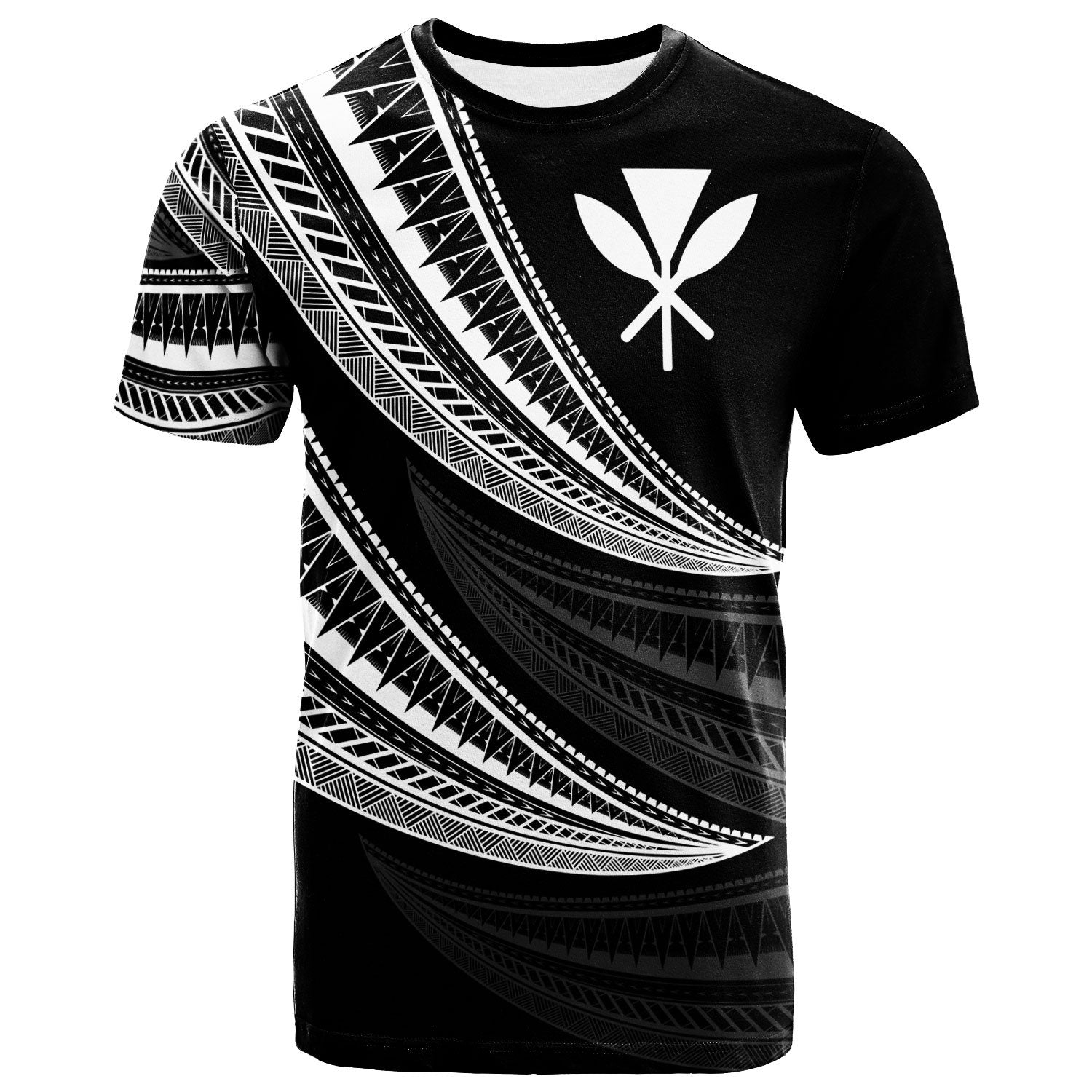 Hawaii Custom T Shirt Wave Pattern Alternating White Color White - Polynesian Pride