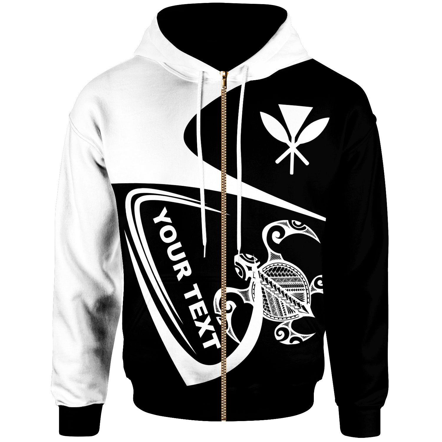 Hawaii Custom Zip Hoodie Street Style Unisex Black - Polynesian Pride