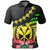 Hawaii Polo Shirt Polynesian Pattern With Flag Unisex Black - Polynesian Pride