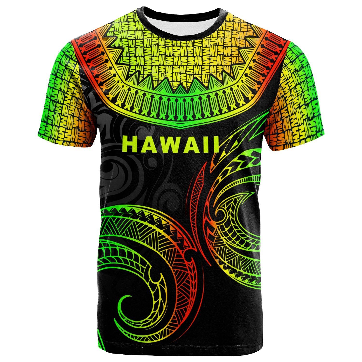 Hawaii Custom T Shirt Unique Serrated Texture Reggae Unisex Reggae - Polynesian Pride