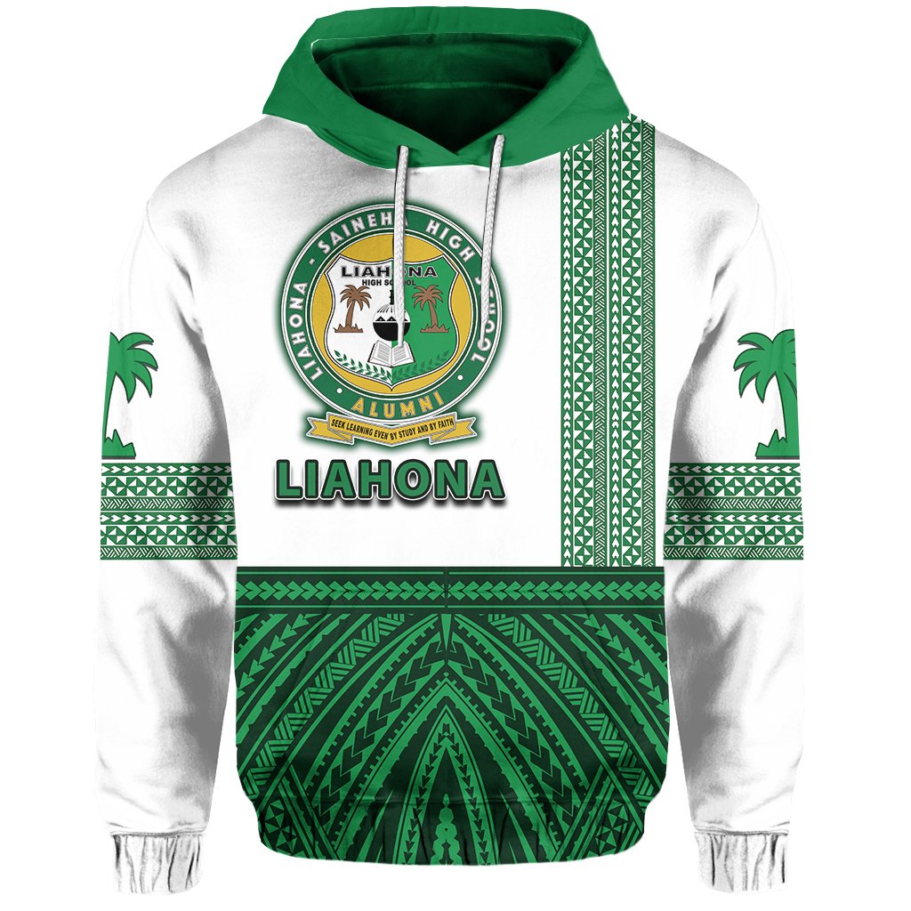 Custom Tonga Liahona High School Hoodie Polynesian Style Unisex Green - Polynesian Pride