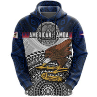 American Samoa All Over Hoodie Polynesian Unisex Blue - Polynesian Pride