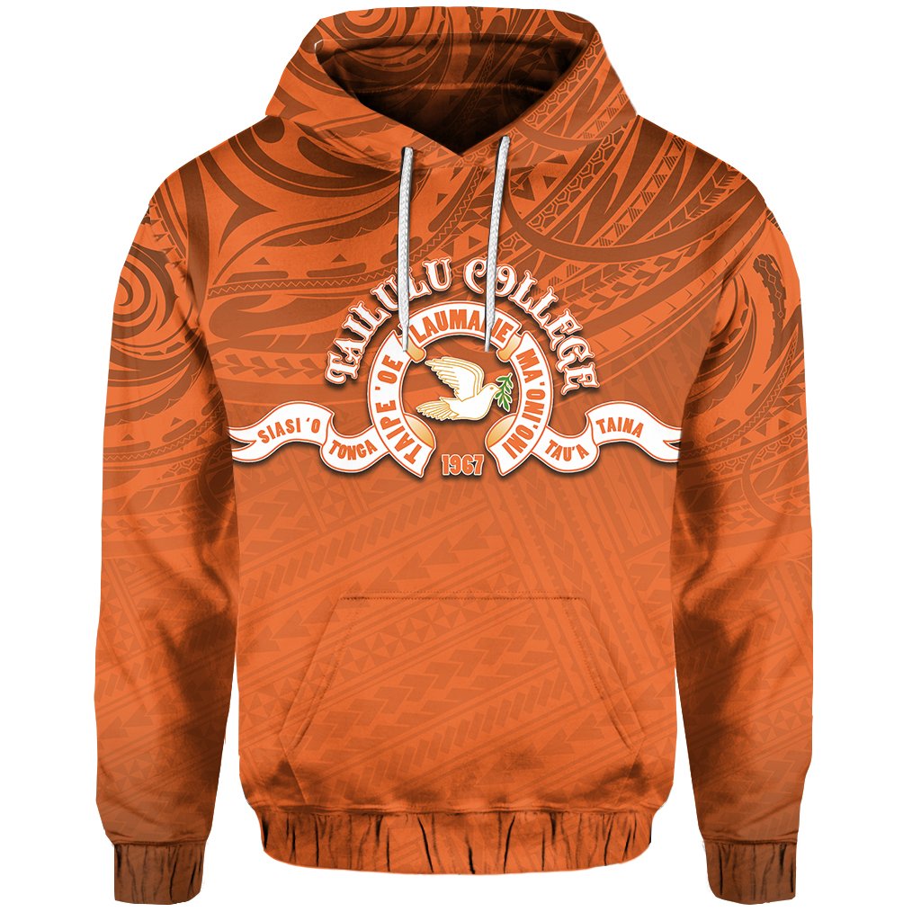 Tailulu College Hoodie Tonga Polynesian Unisex Orange - Polynesian Pride