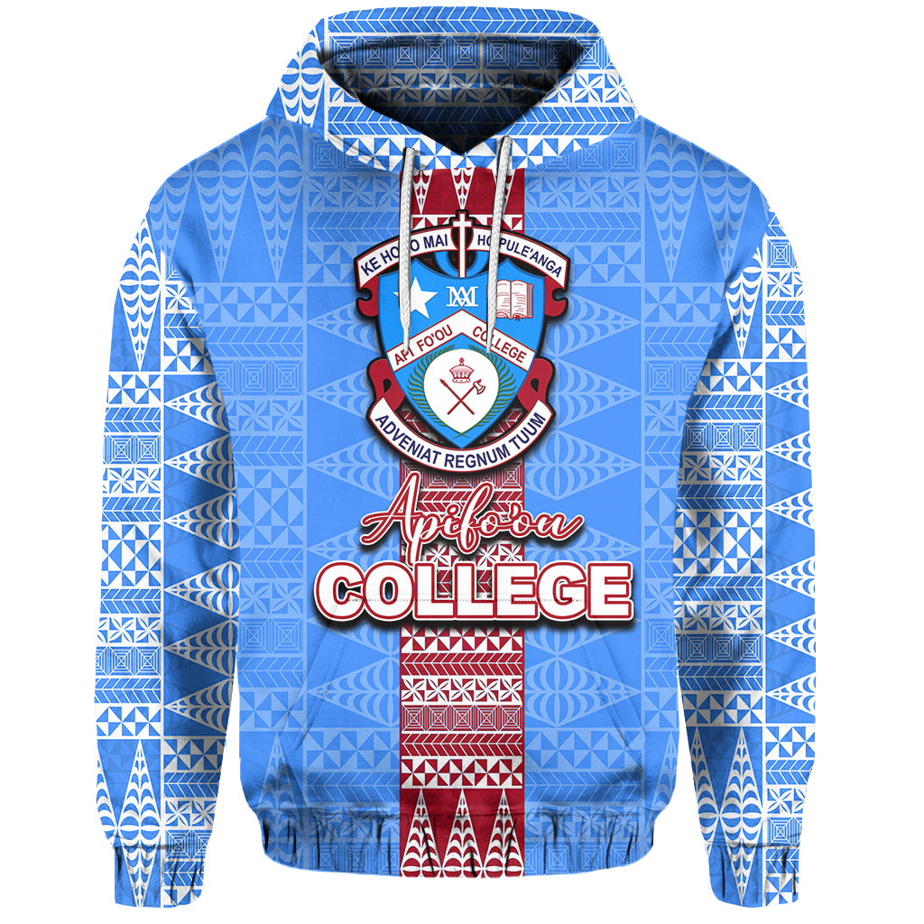 Custom Tonga Apifoou College Tonga Hoodie Simple Style LT6 Blue - Polynesian Pride