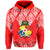 Tonga Hoodie Ngatu White and Red Style LT6 Unisex Red - Polynesian Pride