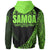 Samoa Zip Hoodie Green Polynesian Patterns Sport Style - Polynesian Pride